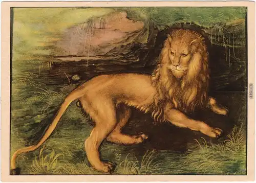 Ansichtskarte  Löwe, Lion, Kunsthalle, Hamburg 1932