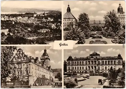 Gotha Schloss, Rathaus, Museum Ansichtskarte 1960