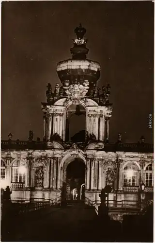 Innere Altstadt Dresden Drježdźany Zwinger bei Nacht 1970