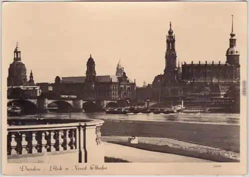Ansichtskarte Dresden Drježdźany Blick v. Neust. Elbufer 1958