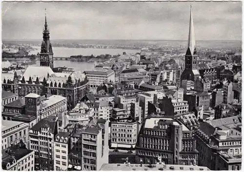 Hamburg Vogelschau Foto Ansicchtskarte  1956