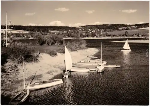 Foto Ansichtskarte Dippoldiswalde Talsperre Malter mit Segelbooten 1967
