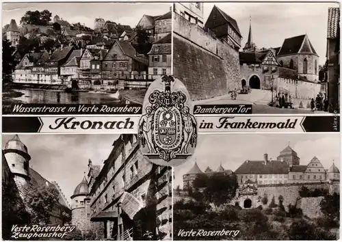 Kronach Wasserstraße, Veste Rosenberg, Bamberger Tor Foro Ansichtskarte  1972