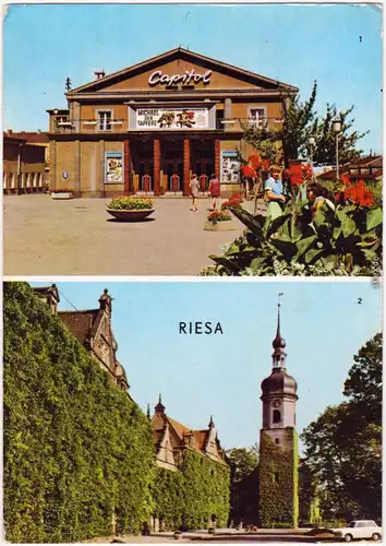 Riesa Filmtheater Capitol, Rathaus   Ansichtskarte 1973