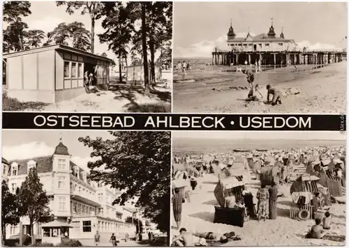 Ahlbeck (Usedom) Strand, Seebrücke, Bungalow 1969