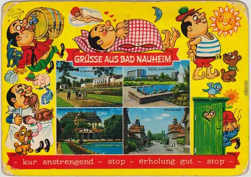 Bad Nauheim Kuranlagen Scherzkarte 1985