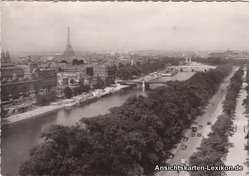 Paris Panorama mit Eiffelturm Foto Ansichtskarte  1960