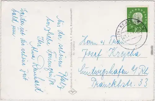 Kirchheimbolanden Blick auf die Stadt  Donnersbergkreis Foto Ansichtskarte 1961