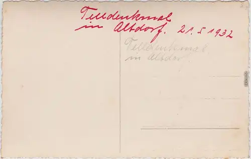 Altdorf (Uri) Telldenkmal - Privatfotokarte Foto Ansichtskarte  1932