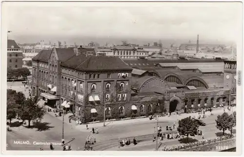 Malmö Centralstationen Servige Ansichtskarte 1938