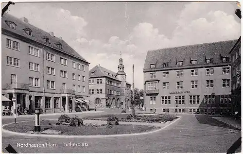 Nordhausen Partie am Lutherplatz Ansichtskarte 1959