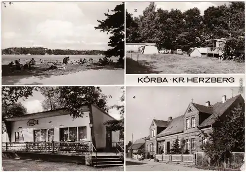 Körba Lebusa Körbaer See, Zeltplatz,  Verkaufsstelle, Gaststätte Seeblick 1982