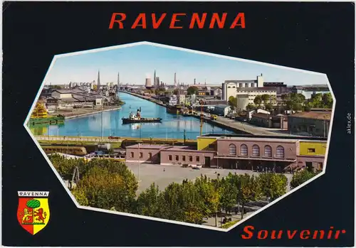 Ravenna Hafen und Bahnhof Ansichtskarte Postcard  Emilia Romagna 1985
