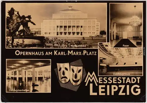Leipzig Opernhaus   Fassade, Zuschauerraum, Foyer, Garderobe 1964