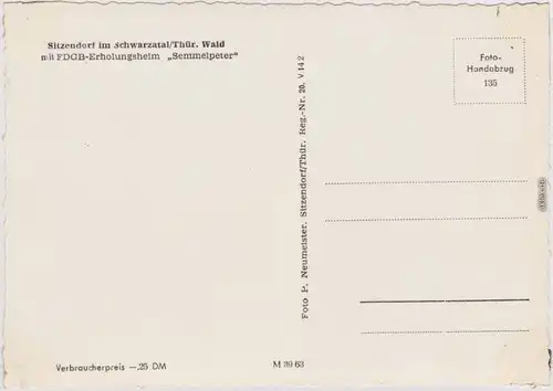 Sitzendorf Panorama und FDGB-Erholungsheim Semmelpeter 1963