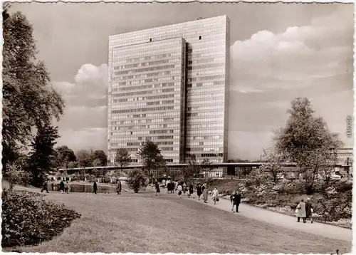 Düsseldorf Phoenix Rheinohr Hochhaus und neue Hochstraße 1962 