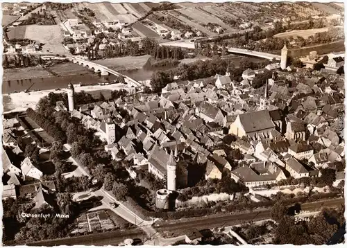 Ochsenfurt Luftbild Foto Anichtskarte 1963