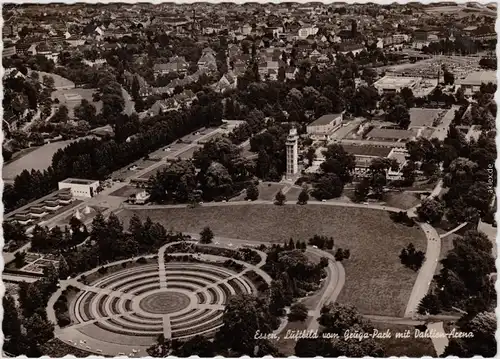 Foto Ansichtskarte Essen (Ruhr) Luftbild - Grugapark mit Dahlien-Arena 1964