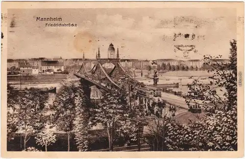 Mannheim Partie an der Friedrichsbrücke Ansichtskarte 1918