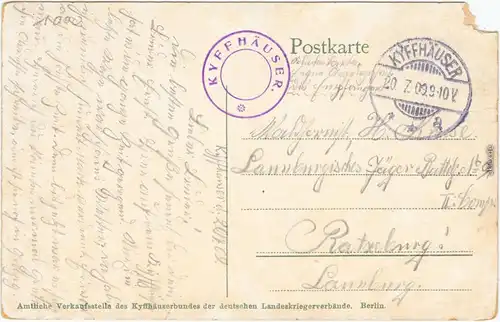 Kelbra (Kyffhäuser) Kaiser Wilhelm Denkmal Ansichtskarte 1909