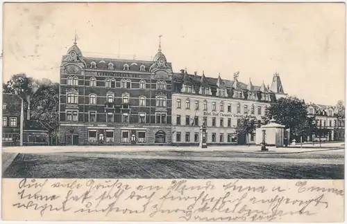 Mittweida Straßenpartie Europäischer Hof - Hotel Stadt Chemnitz b Chemnitz 1909