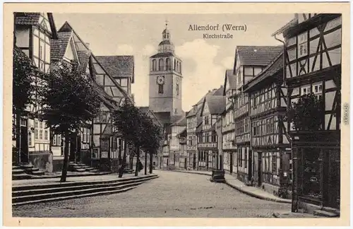 Bad Sooden Allendorf Kirchstraße  RB Kassel Ansichtskarte  1922