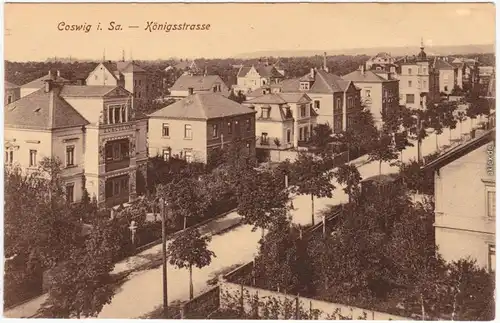 Coswig Königsstraße Ansichtskarte b Dresden Radebeul  1917