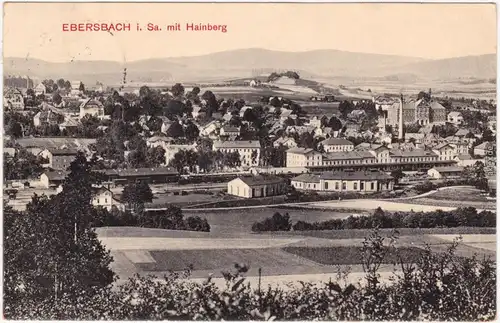 Ebersbach b Löbau Zittau Blick auf Stadt und Fabrik Oberlausitz  1910