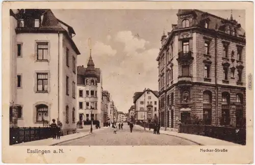 Esslingen Neckar-Straße Ansichtskarte  1915