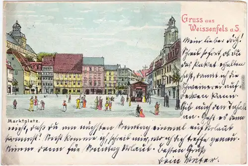 Weißenfels Marktplatz Ansichtskarte 1915