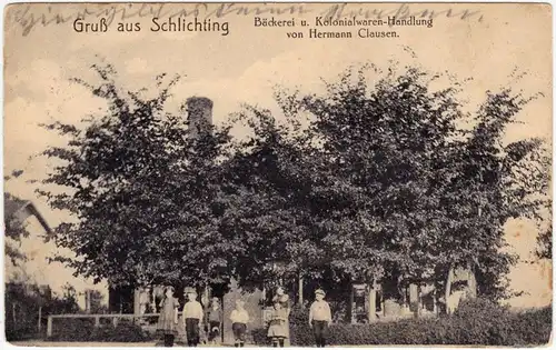 Schlichting Bäckerei Kolonialwaren-Handlung b Dithmarschen Eider Hamburg 1916