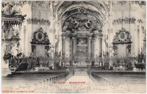 St. Gallen San Gallo / Sogn Gagl / St-Gall Klosterkirche Innen 1910