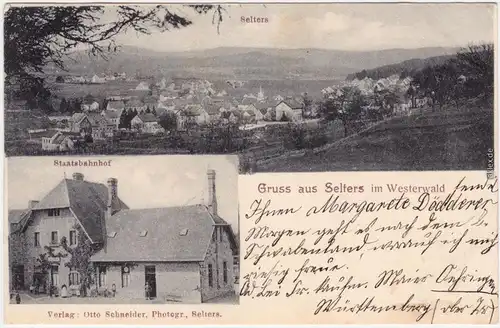 Selters (Westerwald) 2 Bild: Panorama  Staatsbahnhof  b	Montabaur 1904