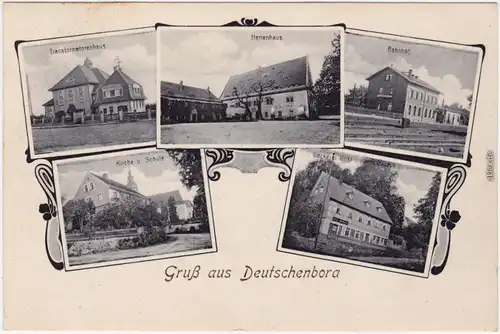 Deutschenbora Nossen Transformator Herrenhaus Bahnhof Bäckerei b Meißen 1913