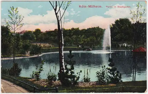 Ansichtskarte Mülheim Köln Coellen /  Cöln Partie im Stadtgarten 1915