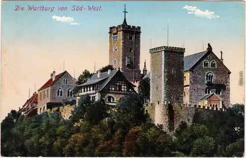 Eisenach von Süd-West Ansichtskarte  1912