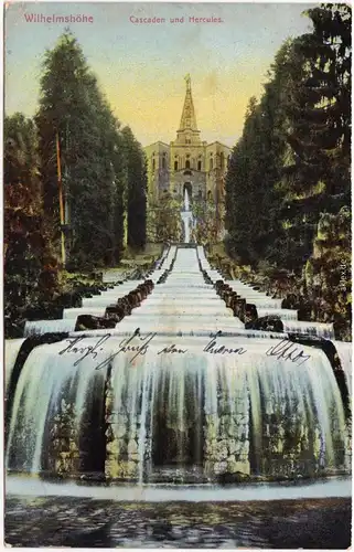 Ansichtskarte Bad Wilhelmshöhe Kassel Cassel Cascaden und Herkules 1908