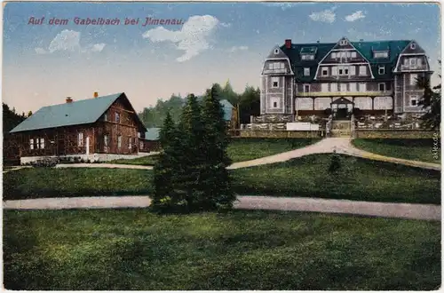 Ilmenau Auf dem Gabelbach Ansichtskarte 1914