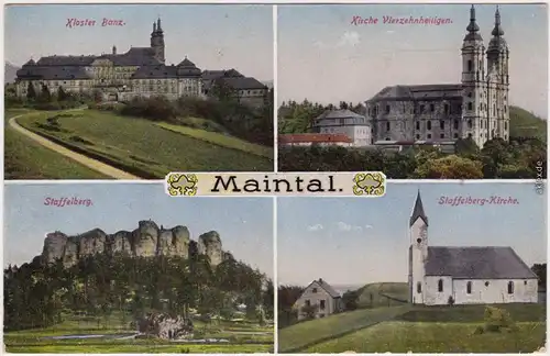 Bad Staffelstein Maintal 4B Banz, Kirche Vierzehnheiligen, Saffelberg 1914