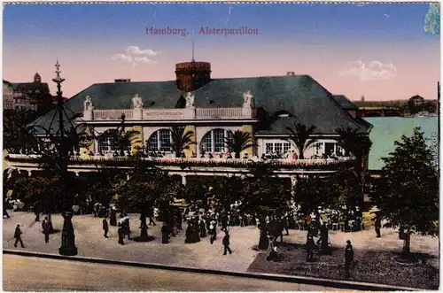 Ansichtskarte  Hamburg Partie am Alsterpavillon 1914