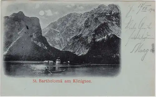 Schönau am Königssee St. Bartholomä am Königssee Lunakarte 1900 Luna