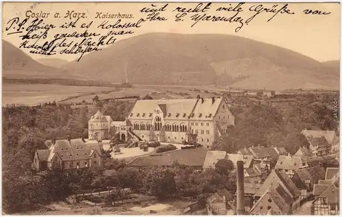 Goslar Fabrik Kaiserpfalz Kaiserhaus Ansichtskarte 1911