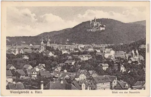 Wernigerode Blick von der Sennhütte Ansichtskarte 1919