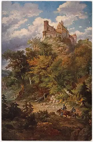 Eisenach Künstlerkarte Wartburg von Süden Ansichtskarte 1918