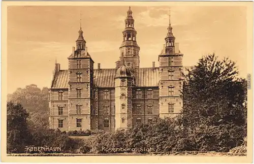 Kopenhagen København Rosenborg Slot Postcard  1922