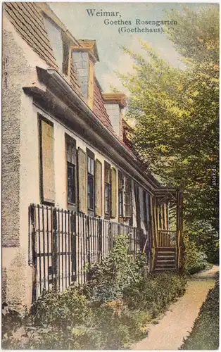 Ansichtskarte coloriert Weimar Goethes Rosengarten 1900