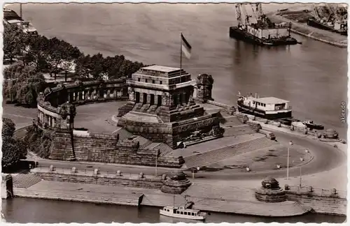 Koblenz Deutsches Eck OHNE Statue Kaiser Wilhelm Detailbild 1965