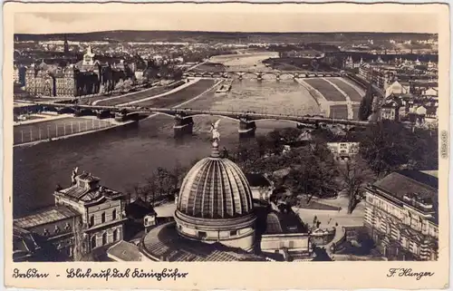 Foto Ansichtskarte Dresden Drježdźany Blick nach Neustadt und Johannstadt 1930
