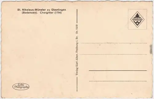 Überlingen Nikolaus Münster - Innen Ansichtskarte Bodensee1928