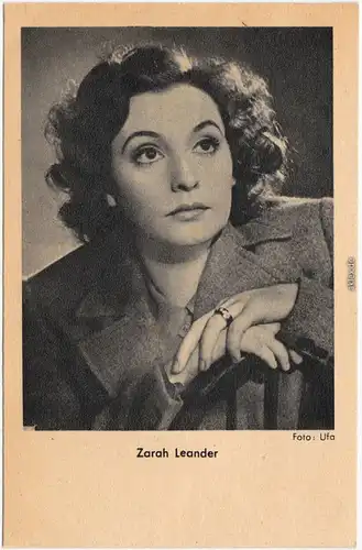 Ansichtskarte Zarah Leander: Film/Fernsehen/Schauspielerin 1935